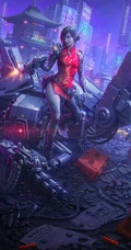 充满科技感的唯美动漫机甲美女，美女战士2K屏手机壁纸