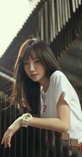 郑雅文微博晒酷美写真，军绿色工装长裤又美又飒