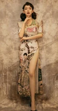 戚薇超美复古中国风旗袍写真图片