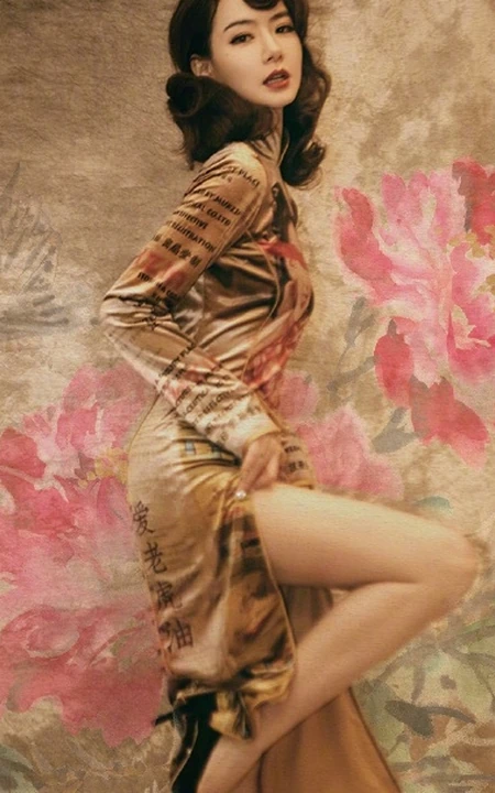 戚薇超美复古中国风旗袍写真图片