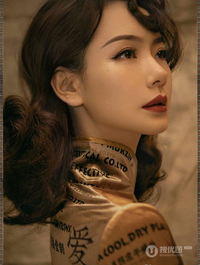 戚薇超美复古中国风旗袍写真图片