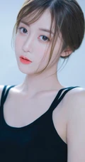 气质优雅动人黑色肩带连衣裙女生室内写真图片
