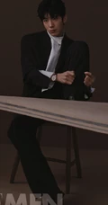 井柏然展复古忧郁一面图片，帅气造型登《ELLEMEN》写真杂志