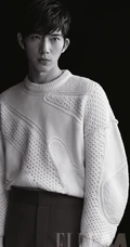 井柏然展复古忧郁一面图片，帅气造型登《ELLEMEN》写真杂志