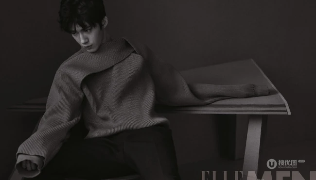 井柏然展复古忧郁一面图片，帅气造型登《ELLEMEN》写真杂志