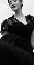 王智飘逸气质黑色连衣裙礼服写真图片