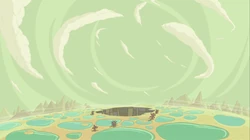 动画片《探险活宝》绿色的卡通山水场景2K高清壁纸免费下载