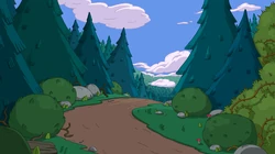 动画片《探险活宝》绿色的卡通山水场景2K高清壁纸免费下载