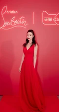 张静初肩带红裙优雅气质又动人写真美图