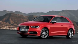 红色奥迪Audi_S3性能车，包括两厢版和敞篷版的桌面壁纸图片