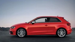 红色奥迪Audi_S3性能车，包括两厢版和敞篷版的桌面壁纸图片