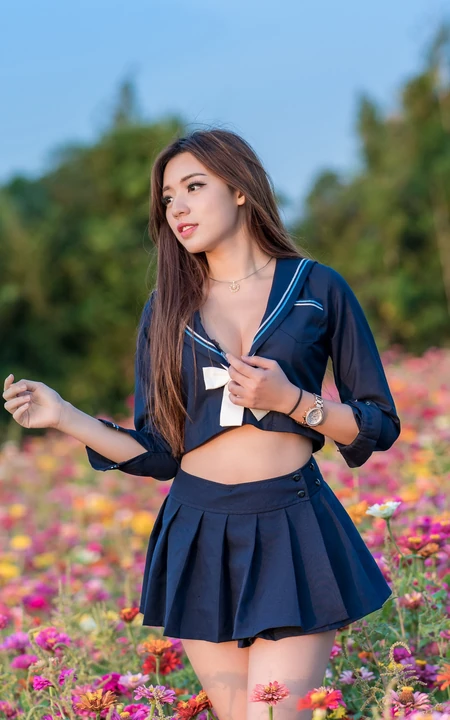 美丽的花和美女的唯美摄影壁纸图片