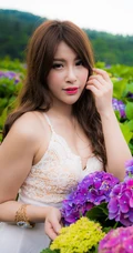 美丽的花和美女的唯美摄影壁纸图片