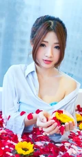 美丽的花和美女的唯美摄影壁纸图片