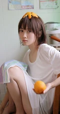 有一种气质叫男友的衬衫，俏皮短发女生宽大T恤室内写真图片
