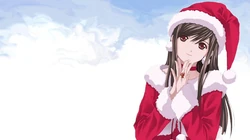 超可爱穿圣诞服的动漫大眼美女桌面壁纸下载