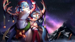 超可爱穿圣诞服的动漫大眼美女桌面壁纸下载