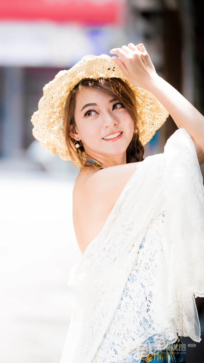 治愈系的长发美女手机壁纸