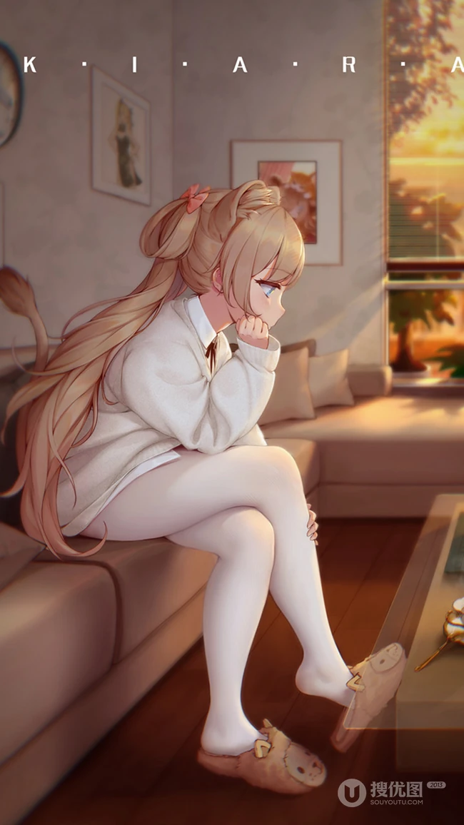 比较简洁风格的动漫女孩手机壁纸套图