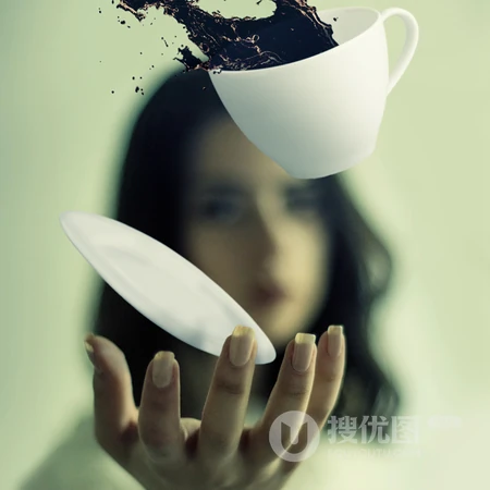 超有气质的欧美女生，咖啡厅喝咖啡的女生头像图片