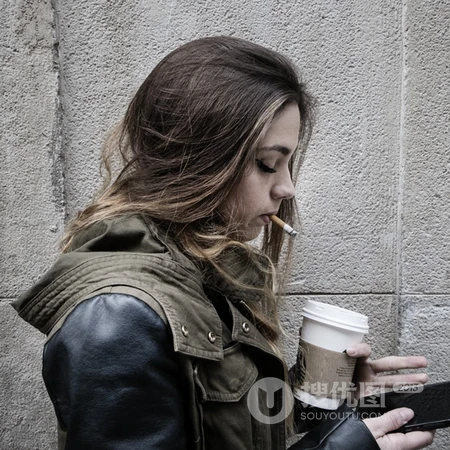 超有气质的欧美女生，咖啡厅喝咖啡的女生头像图片