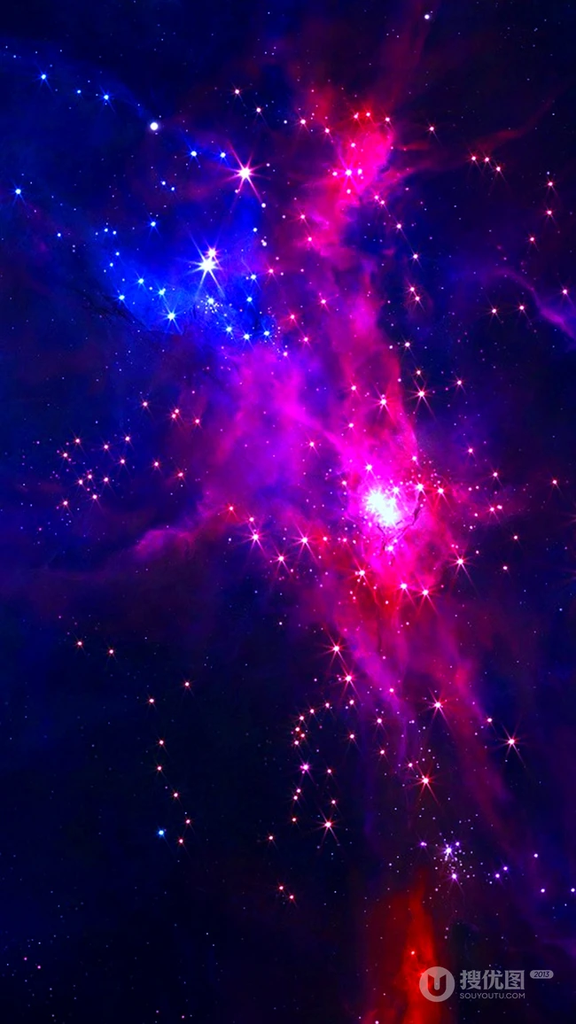 炫彩的宇宙星云，银河系高清手机壁纸