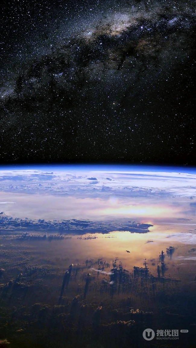 炫彩的宇宙星云，银河系高清手机壁纸