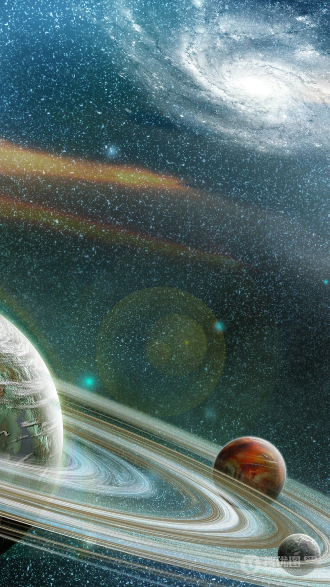 炫彩的宇宙星云，银河系高清手机壁纸
