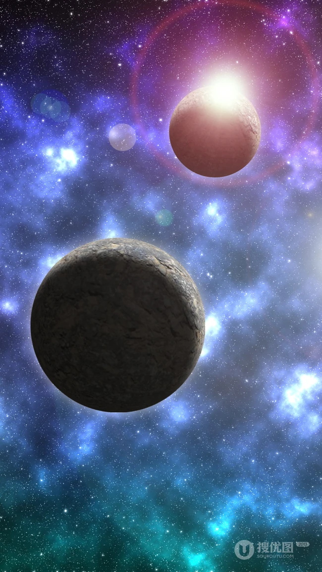 炫彩的宇宙星云，银河系高清手机壁纸