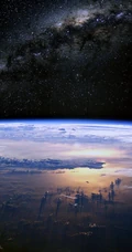 炫彩的宇宙星云，银河系高清手机壁纸
