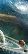 炫彩的宇宙星云，银河系高清手机壁纸