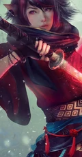 酷帅女战士手绘插画手机壁纸图片下载