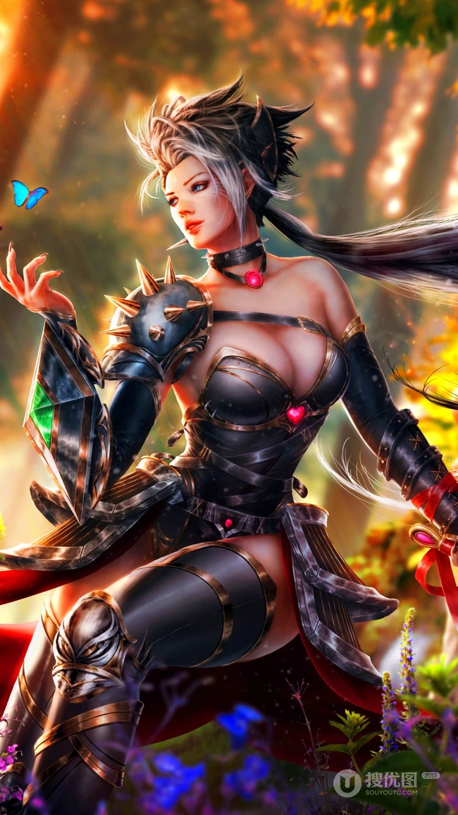 霸气的动漫古装，欧美上世纪女战士等插画手机壁纸