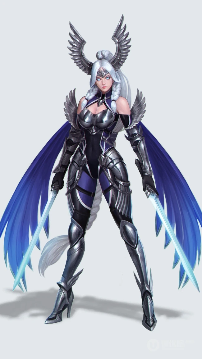 精灵射手，铠甲女骑士，女剑客动漫插画手机壁纸