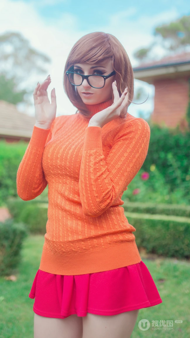 短发欧美女生橙色毛衣cosplay动漫女角色手机壁纸