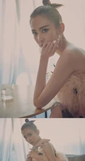 刘美彤丸子头造型仙美亮相，穿着露背羽毛裙尽显温柔气质