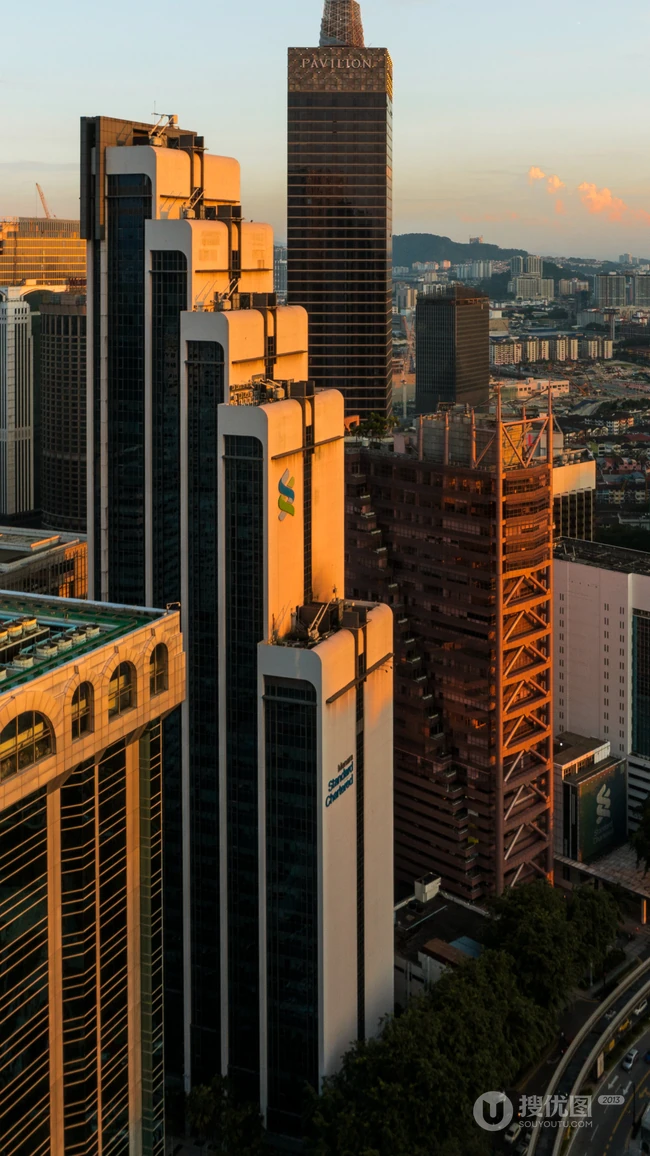 城市里的高层建筑，标志性大厦手机壁纸