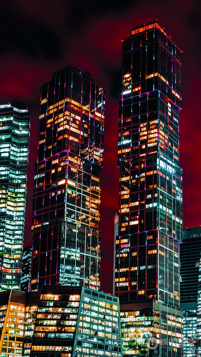 城市里的高层建筑，标志性大厦手机壁纸