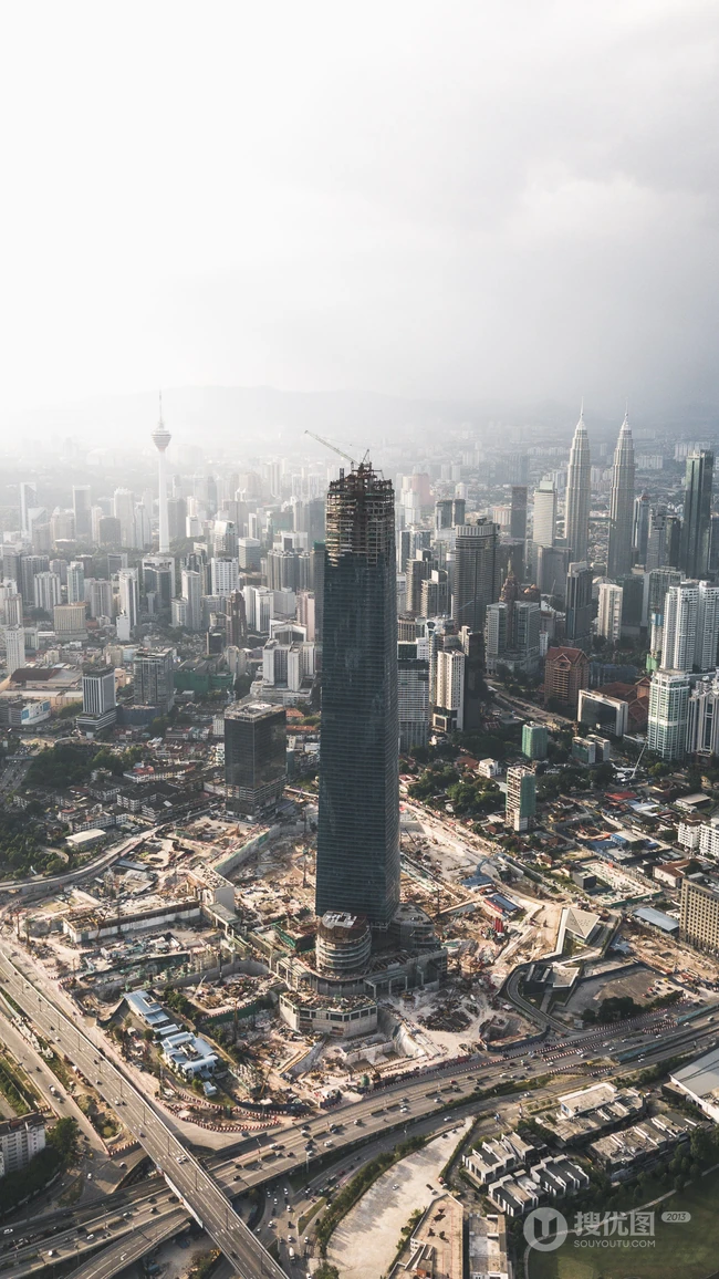 城市里的高层建筑，标志性大厦手机壁纸