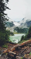 海上晚霞，海边的雪山手机壁纸套图
