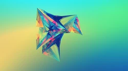 简约背景透明晶格体拼贴彩色3D图形高清壁纸图片