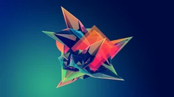 简约背景透明晶格体拼贴彩色3D图形高清壁纸图片