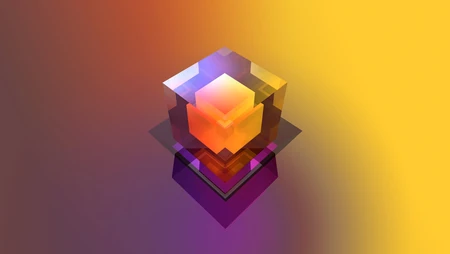 简约背景透明晶格体拼贴彩色3D图形高清壁纸图片