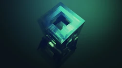 简约背景透明晶格体拼贴彩色3D图形高清壁纸图片