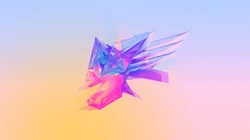 简约背景透明晶格体拼贴彩色3D图形高清壁纸图片