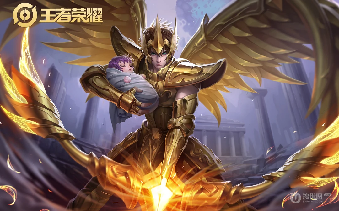 王者荣耀圣斗士星矢皮肤壁纸，黄金皮肤电脑壁纸下载