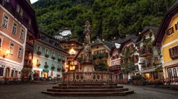最美旅游小镇哈尔施塔特镇唯美景色高清壁纸下载