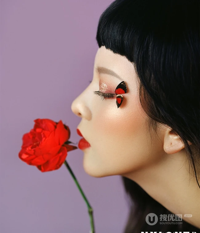化茧成蝶，宋妍霏个性蝴蝶装造型柔美杂志写真图片