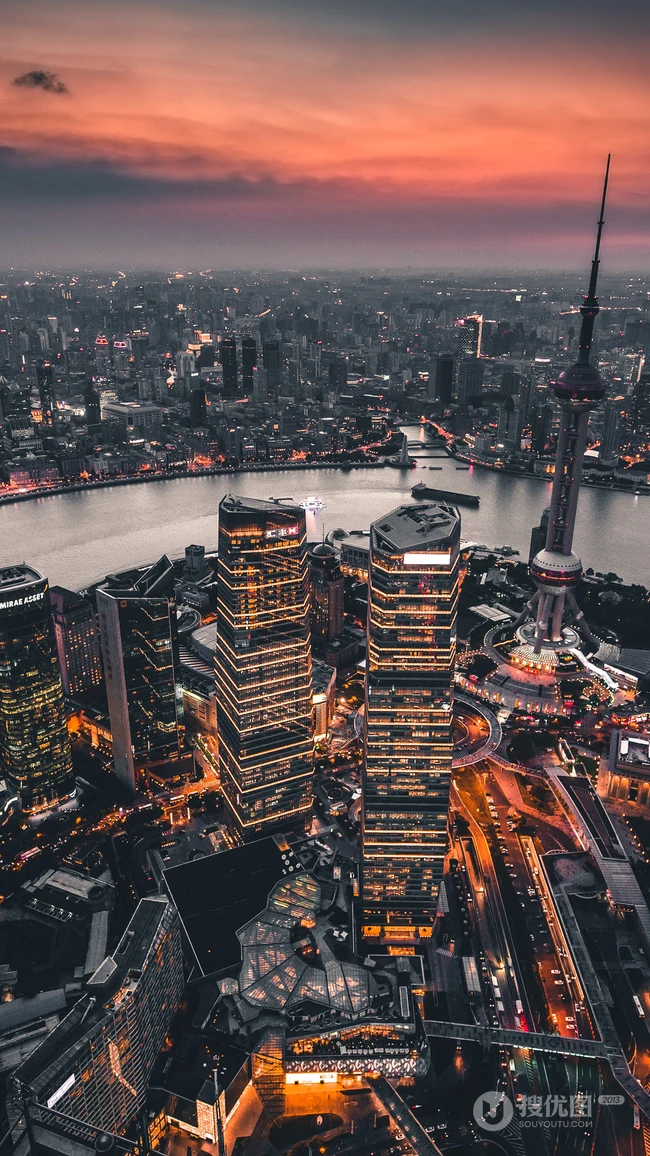 欧美一线城市建筑唯美航拍高清4K手机背景图片
