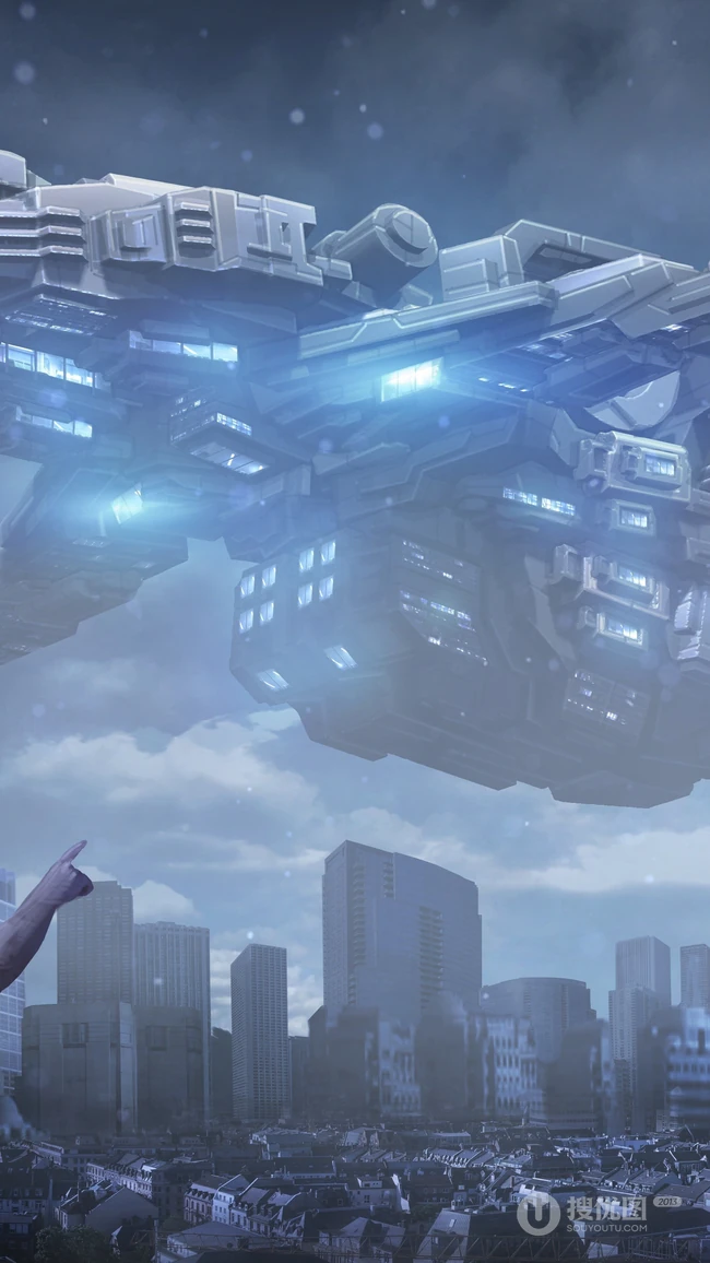 奇幻未来科技城市，星球大战机器人手机壁纸
